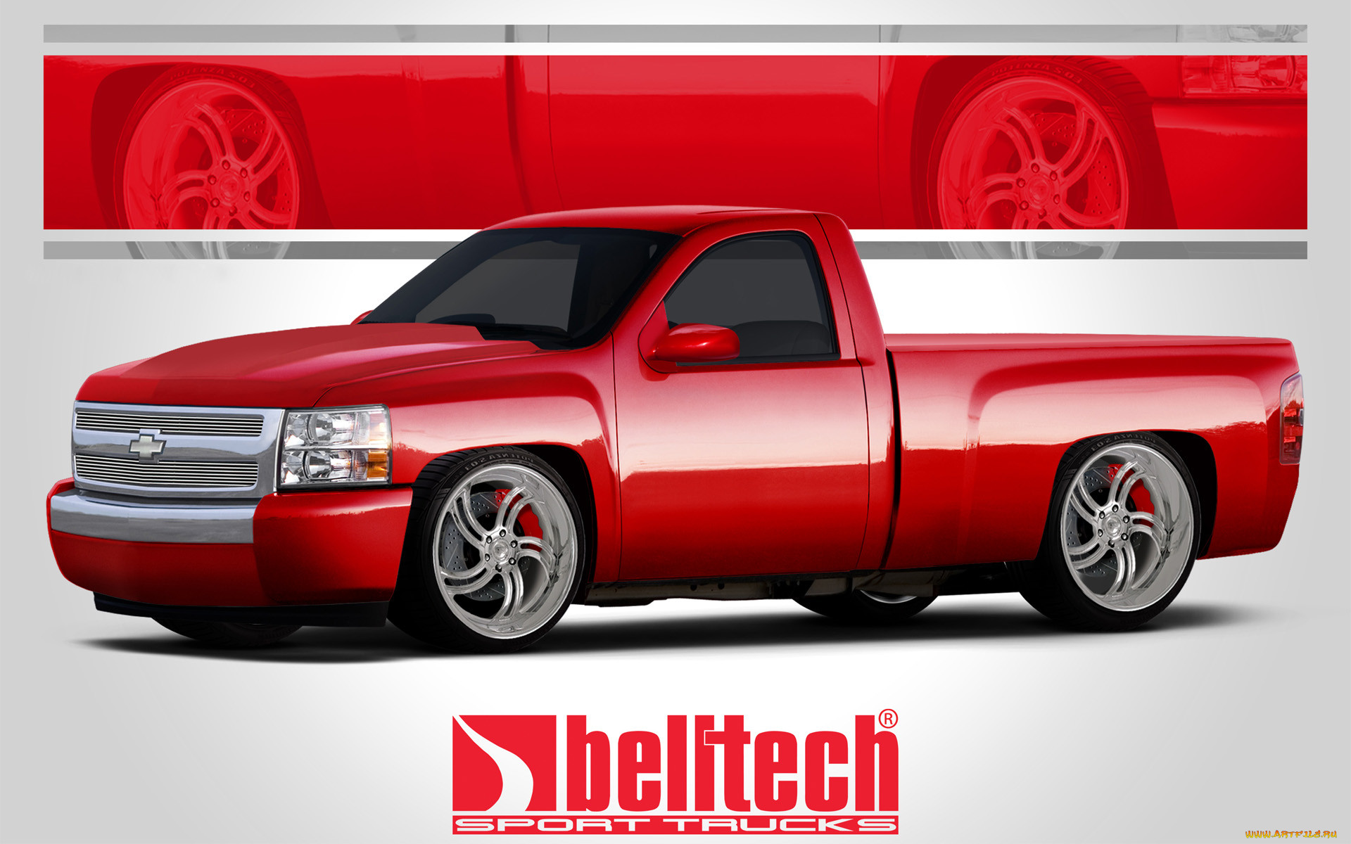 , custom pick-up, chevrolet, red